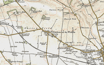 Old map of Garton-on-the-Wolds in 1903-1904