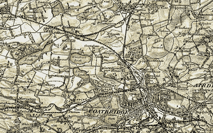 Old map of Woodend Loch in 1904-1905