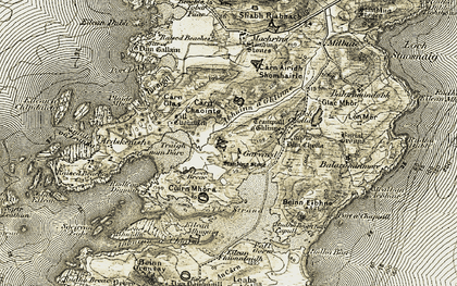 Old map of Beinn Eibhne in 1906-1907