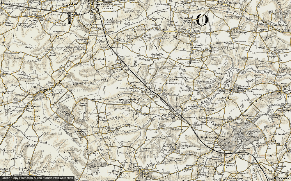 Old Map of Garvestone, 1901-1902 in 1901-1902