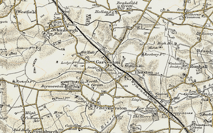 Old map of Garvestone in 1901-1902