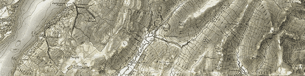 Old map of Garvie in 1906-1907