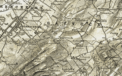 Old map of Garvock in 1908