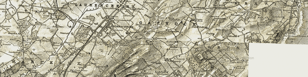 Old map of Brawleymuir in 1908