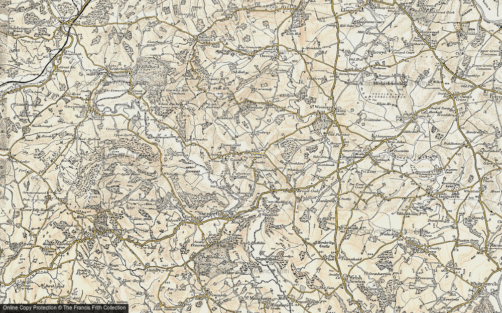 Old Map of Garway, 1899-1900 in 1899-1900