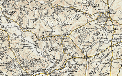 Old map of Garway in 1899-1900
