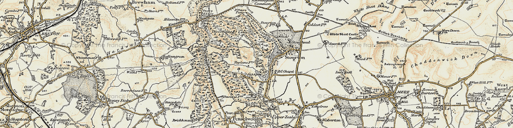 Old map of Aaron's Hill in 1897-1899