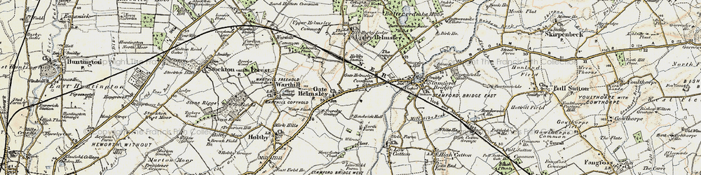 Old map of Gate Helmsley in 1903
