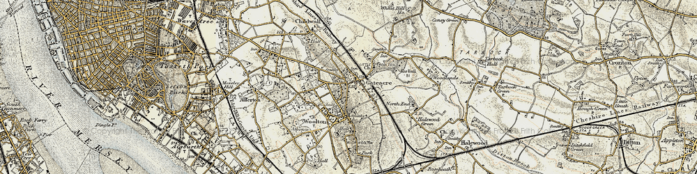 Old map of Gateacre in 1902-1903