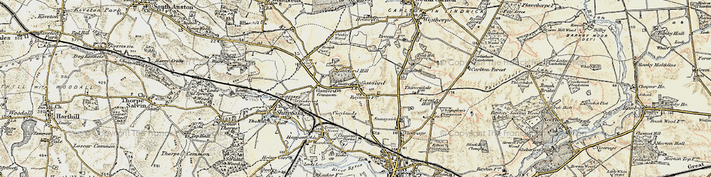 Old map of Gateford in 1902-1903