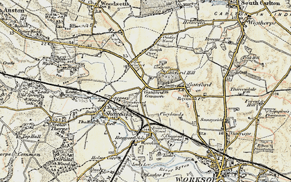 Old map of Gateford Common in 1902-1903
