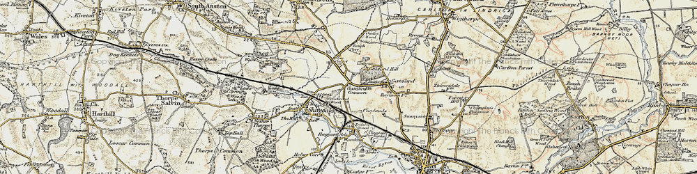 Old map of Gateford Common in 1902-1903