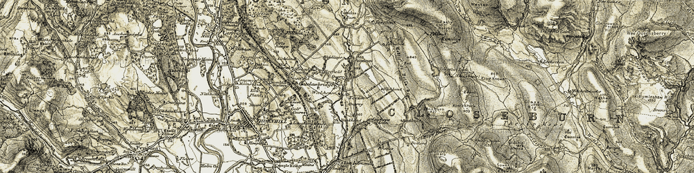 Old map of Burn in 1904-1905