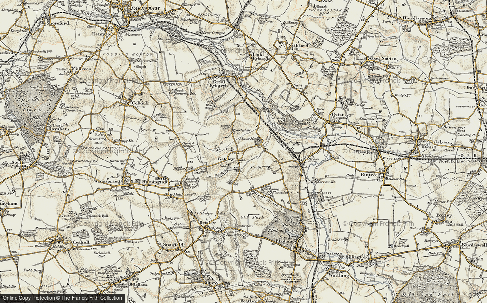 Old Map of Gateley, 1901-1902 in 1901-1902