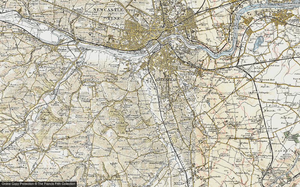 OLD ORDNANCE SURVEY MAP NEWCASTLE & GATESHEAD 1940 BIGG MARKET PETERBOROUGH ST 