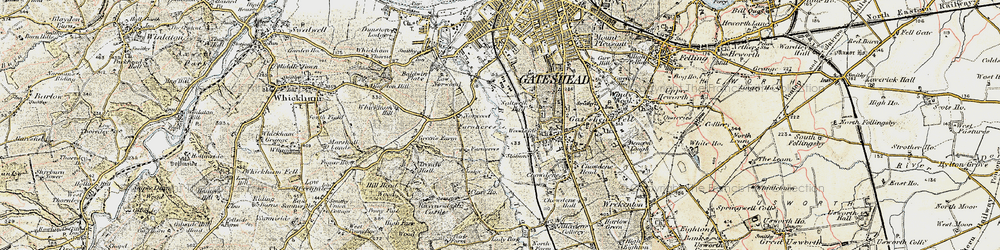 Old map of Gateshead in 1901-1904