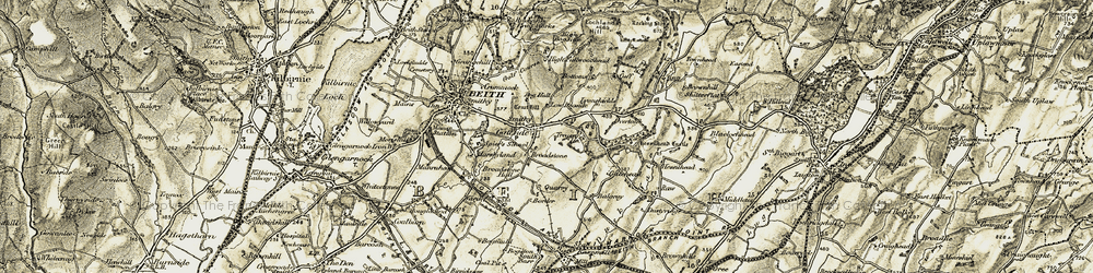 Old map of Gateside in 1905-1906