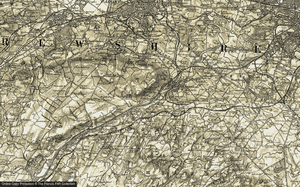 Old Map of Historic Map covering Woodneuk in 1905-1906