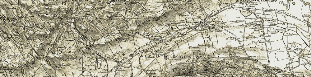 Old map of Gateside in 1906-1908
