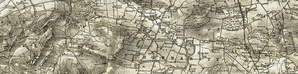 Old map of Gateside in 1907-1908