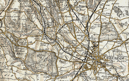 Old map of Gatewen in 1902