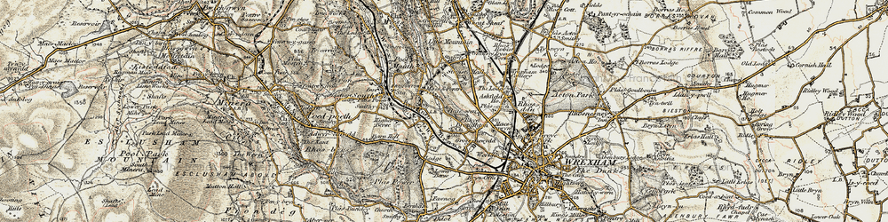 Old map of Gatewen in 1902