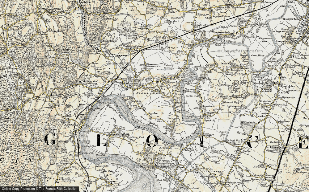 Old Map of Historic Map covering Bollow in 1898-1900