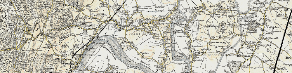 Old map of Gatwick in 1898-1900