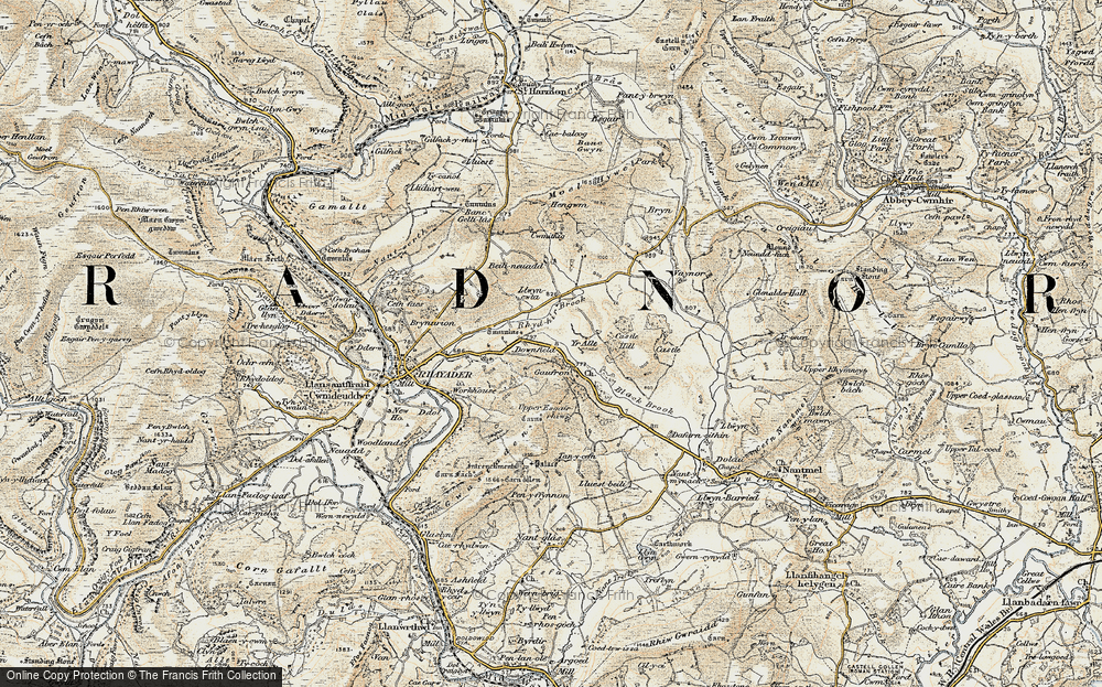 Old Map of Historic Map covering Beili-Neuadd in 1901-1903