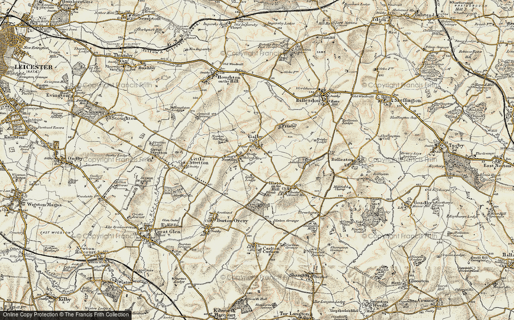 Old Map of Gaulby, 1901-1903 in 1901-1903