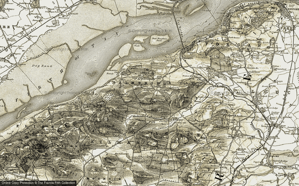 Old Map of Gauldry, 1906-1908 in 1906-1908