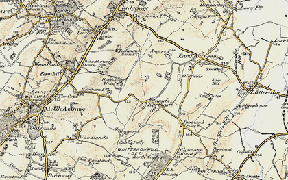 Old map of Gaunt's Earthcott in 1899