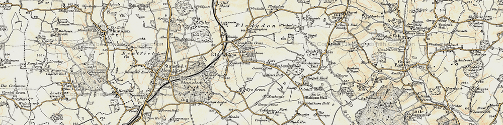 Old map of Gaunt's End in 1898-1899