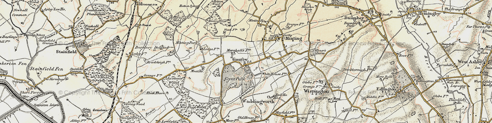 Old map of Gautby in 1902-1903