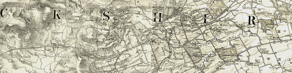 Old map of Blackrig Burn in 1901-1904