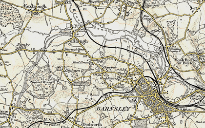 Old map of Gawber in 1903