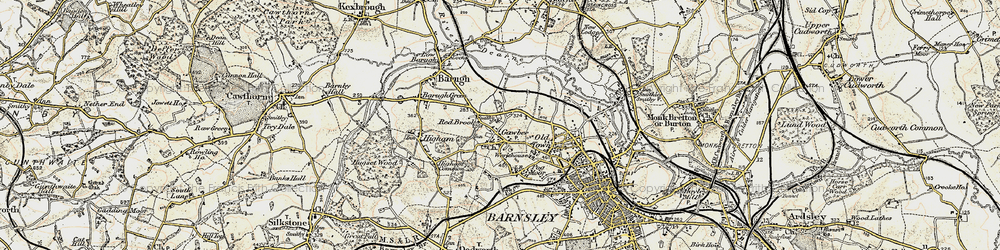 Old map of Gawber in 1903