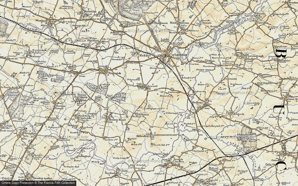 Old Map of Gawcott, 1898-1899 in 1898-1899