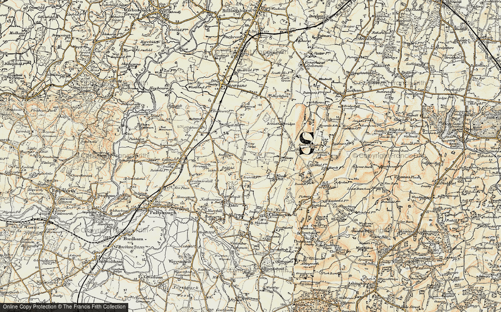 Old Map of Historic Map covering Beedings in 1897-1900