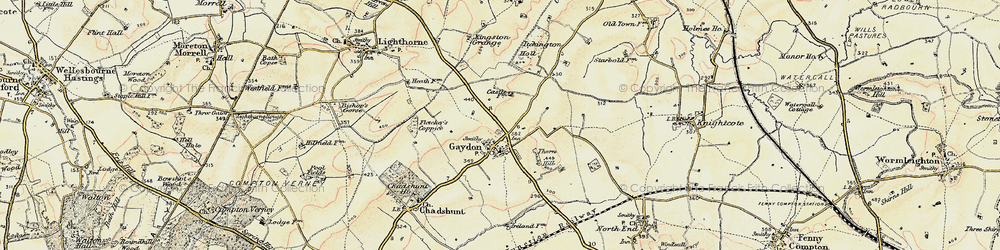 Old map of Gaydon in 1898-1902