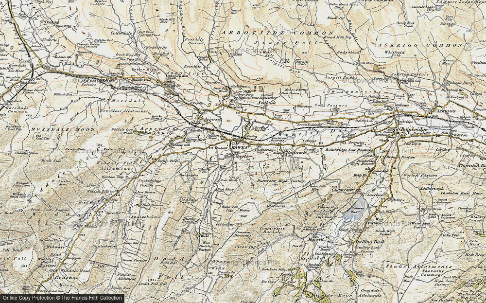 Old Map of Historic Map covering Bands in 1903-1904