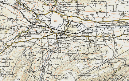 Old map of Wether Fell in 1903-1904