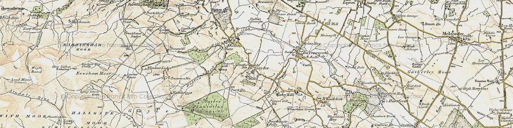 Old map of Gayles in 1903-1904