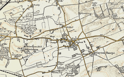 Old map of Gayton in 1901-1902