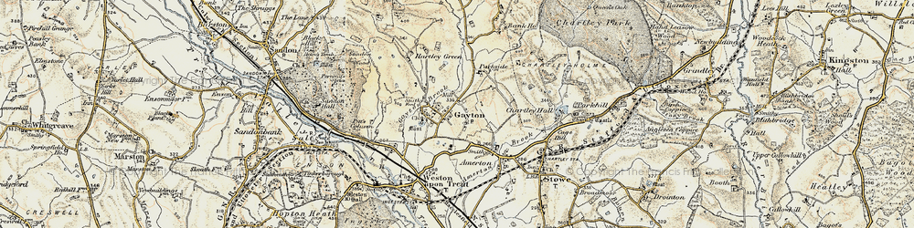 Old map of Gayton in 1902