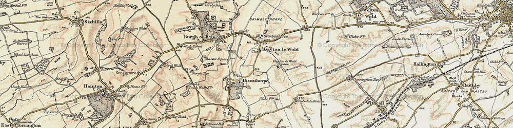 Old map of Gayton le Wold in 1902-1903