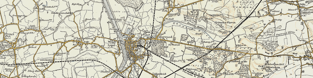 Old map of Gaywood in 1901-1902