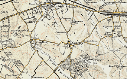 Old map of Gazeley in 1899-1901