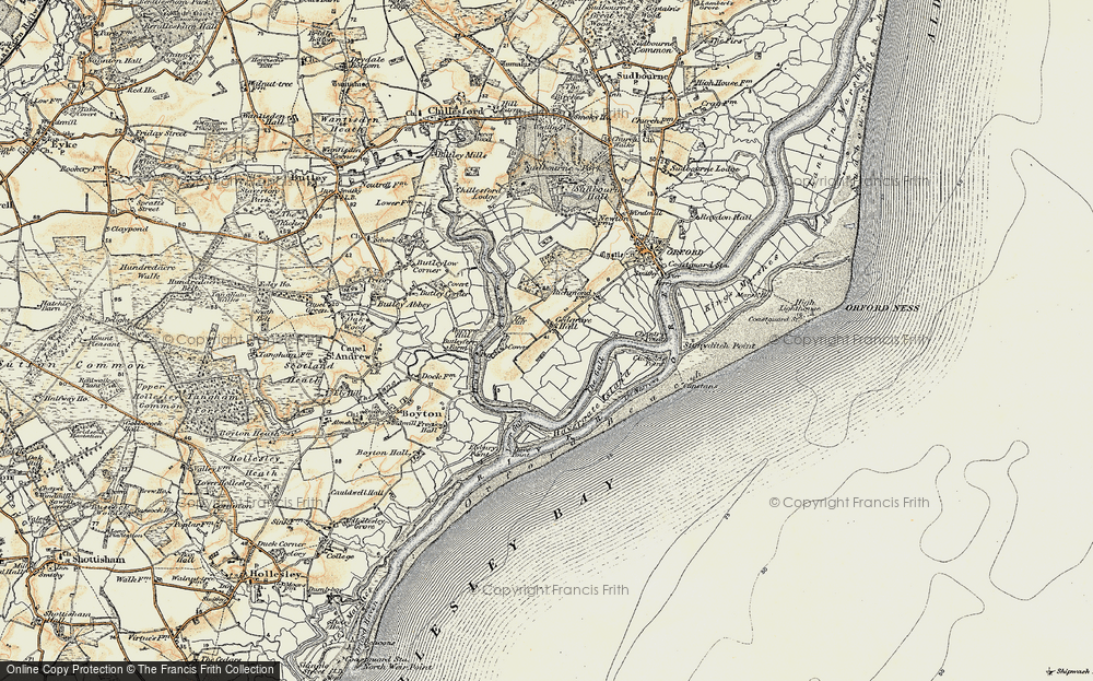 Old Map of Historic Map covering Boyton Marshes in 1898-1901