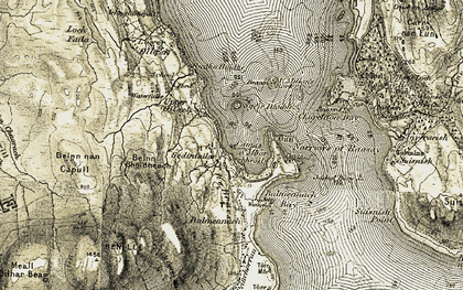 Old map of Beinn Bhoidheach in 1908-1909